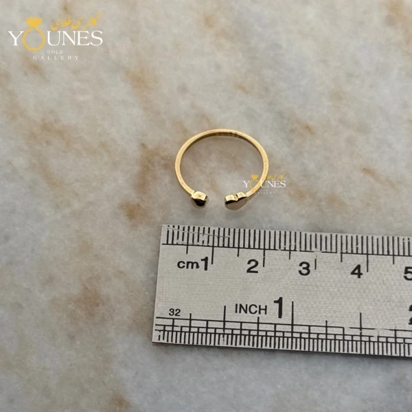 انگشتر گوی و قلب طلا